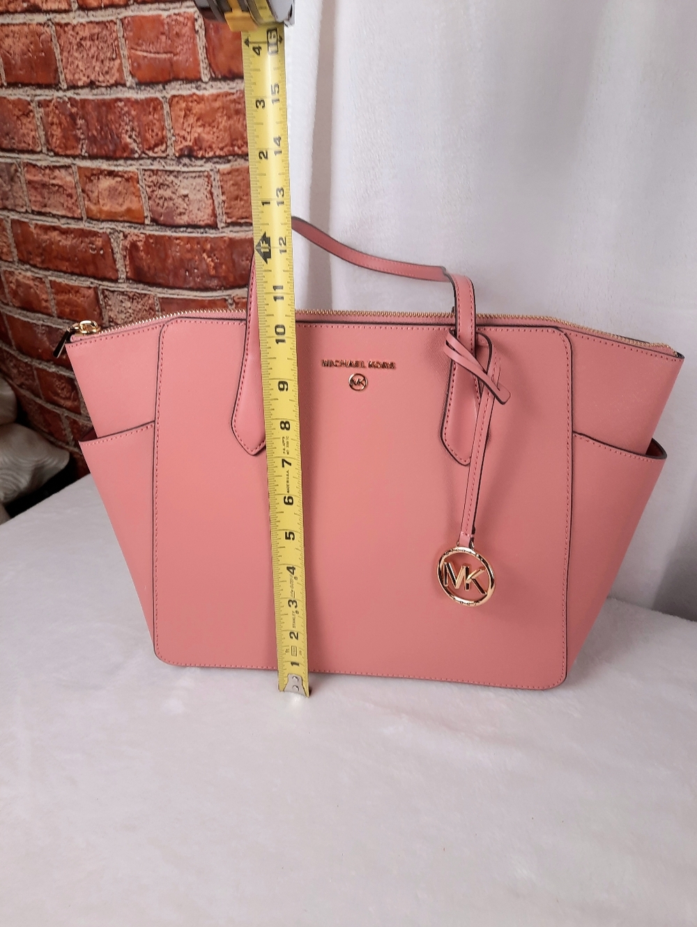 Michael Kors Genuine Saffiano Leather Blush Pink Tote Bag - Picture 13 of 16